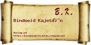 Bindseid Kajetán névjegykártya